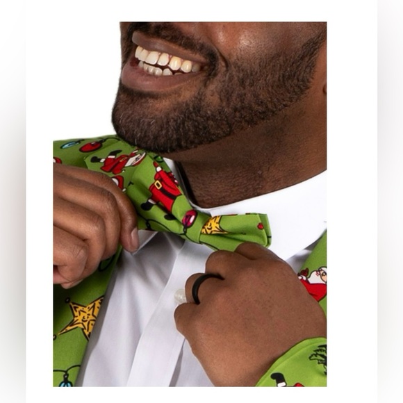 Mens 3 piece light up Christmas suit -  rockin Santa green - brand new - Picture 4 of 6